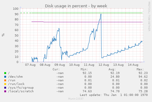 Disk usage in percent