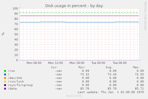 Disk usage in percent